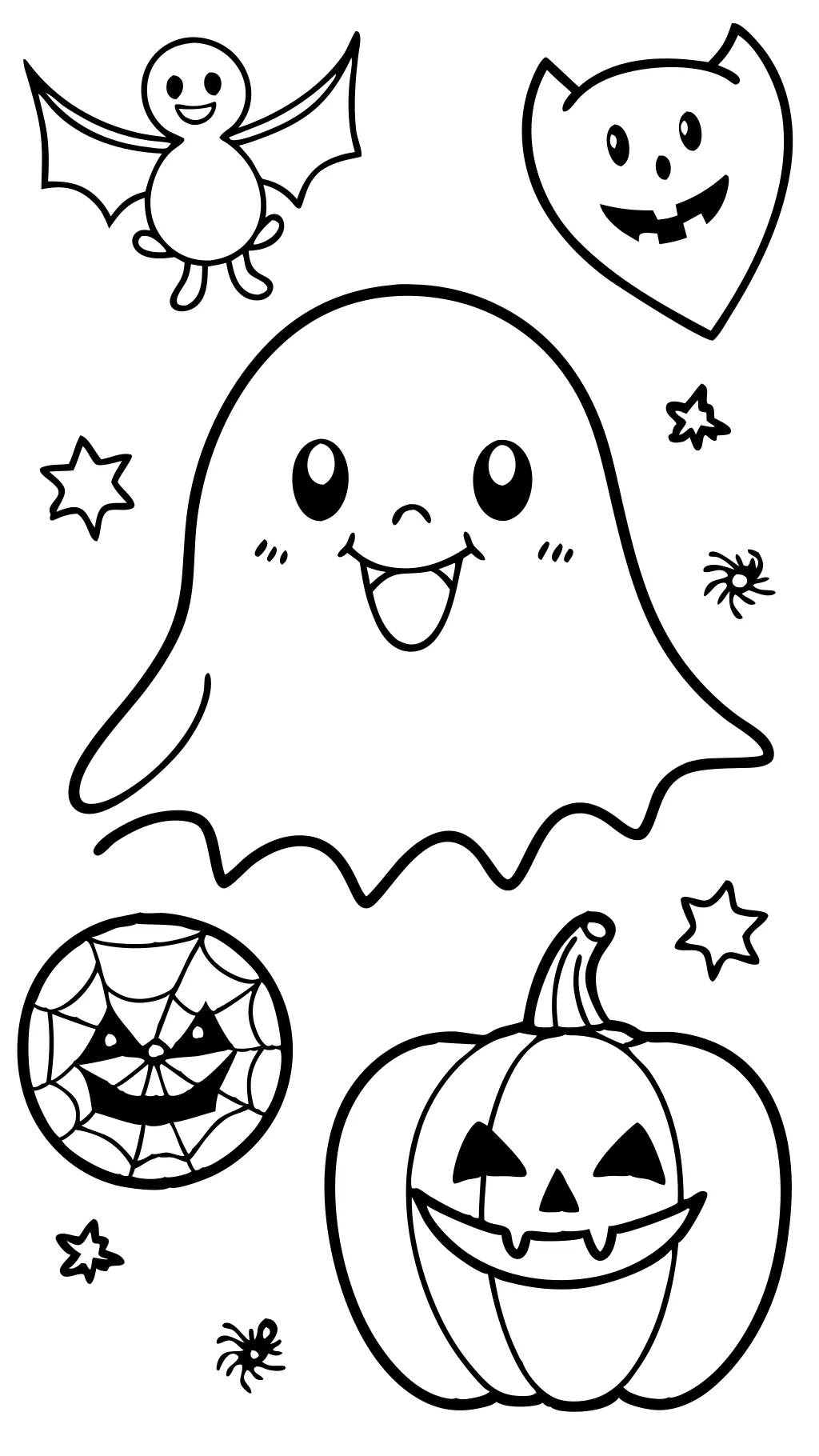 páginas para colorear de Halloween fácil